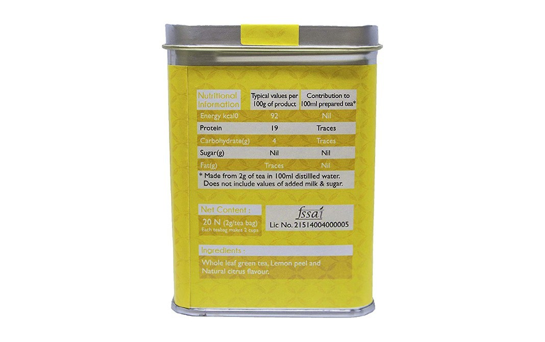 Gardner Street Lemon Aid Green Tea With Lemons, Whole leaf premium   Pack  20 pcs
